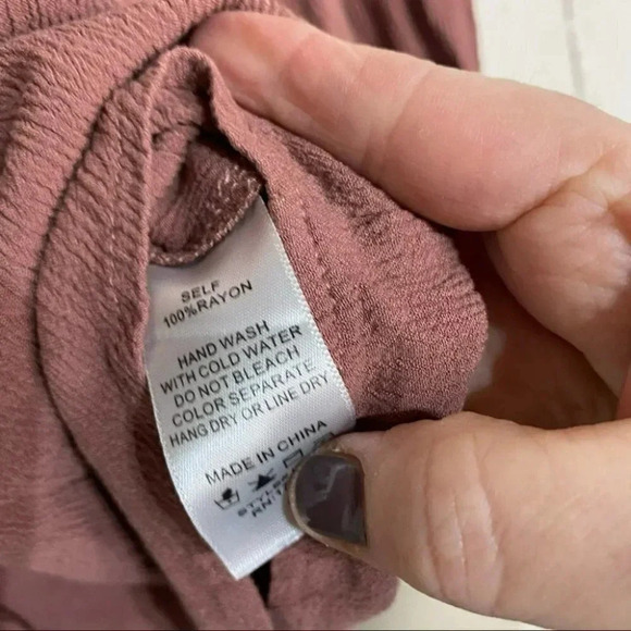 Hailey & Co. S boho brownish pink button down peasant shirt - Picture 5 of 6
